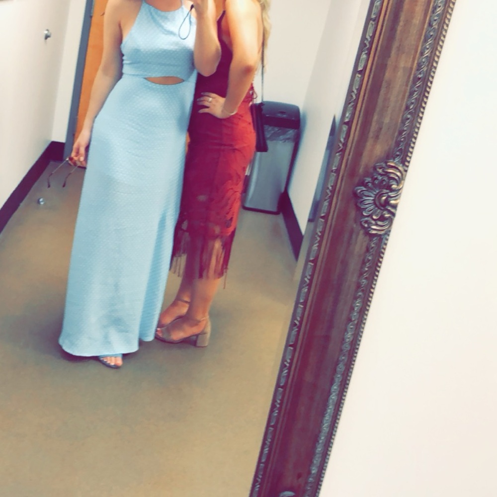 Forever 21 Light Blue Maxi Dress with Cutout